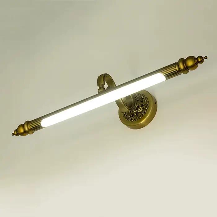 Lampe miroir Led en Bronze marron, 8W, 51cm, Antique, dorée, Europe, chambre à coucher, salle de bains, applique murale, armoire cosmétique, éclairage de peinture