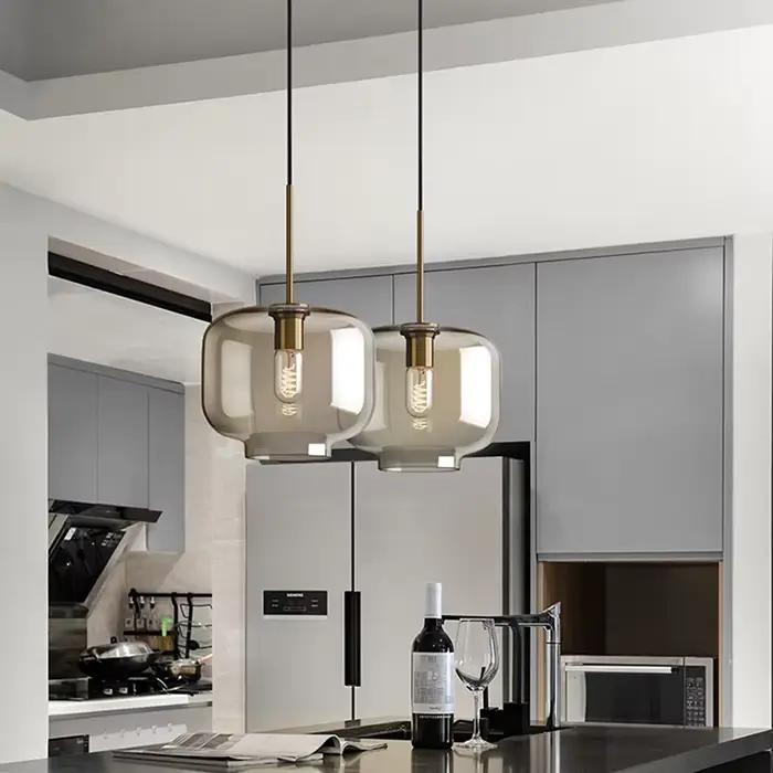 Lampe LED Suspendue en Verre au Design Nordique