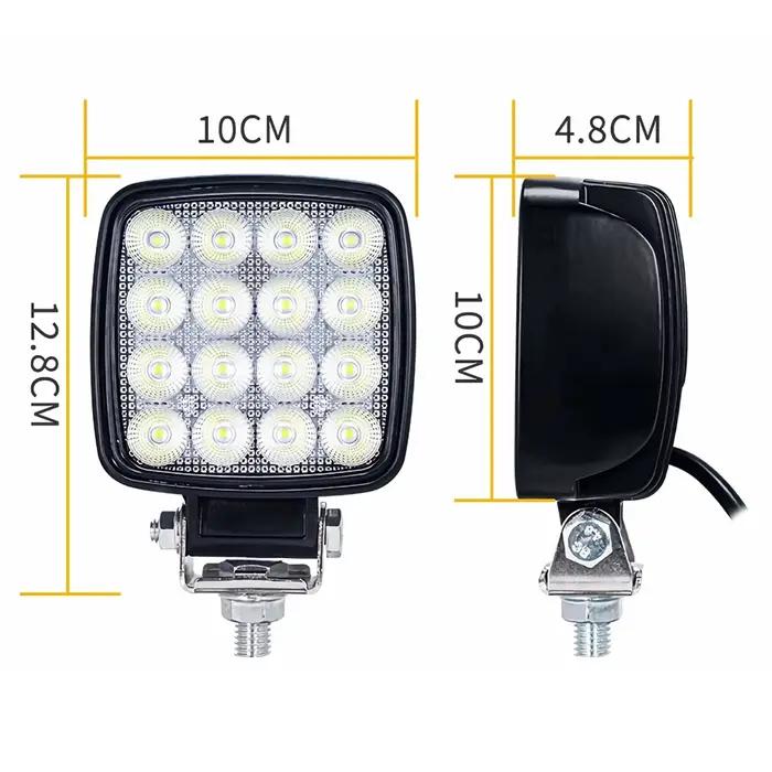 Lampe de travail pour pelle, 2 pièces, phare 12V-80V 48W pour tracteur Loarder, chariot élévateur, lampe auxiliaire
