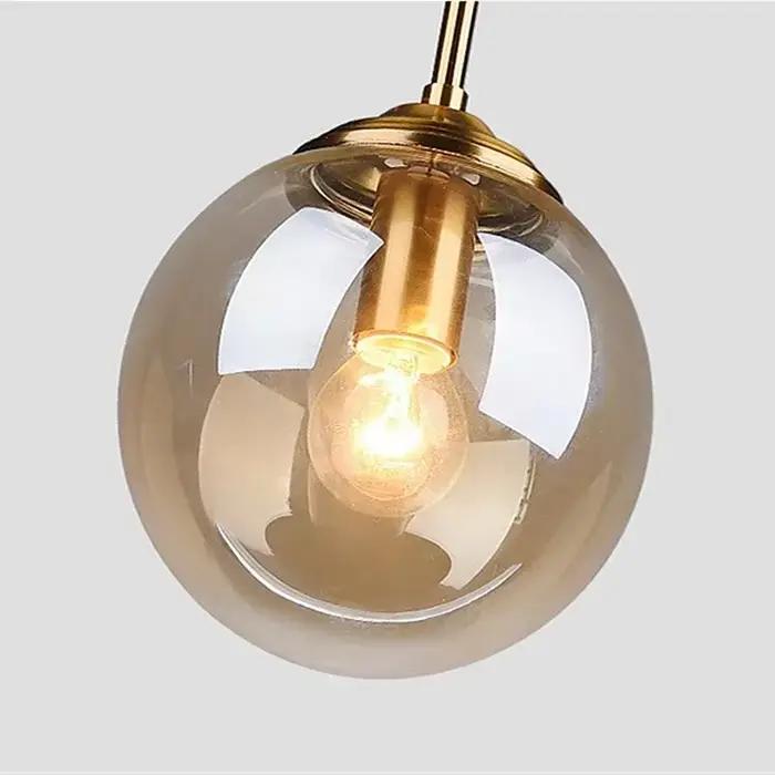 Lampe suspendue en verre LED nordique moderne de luxe