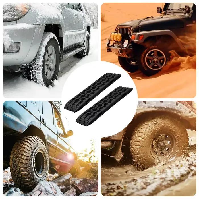 Planches de traction, 2 pièces, rails de traction tout-terrain pour neige, échelles de traction pour pneus, pour boue, sable, pour camping-cars, véhicules