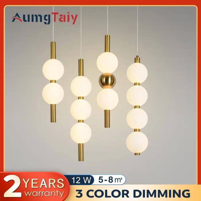 Lustre pendentif LED design pour café Bar chambre chevet cuisine 4 têtes boule ronde luminaire suspendu décor à la