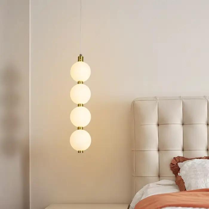 Lustre pendentif LED design pour café Bar chambre chevet cuisine 4 têtes boule ronde luminaire suspendu décor à la