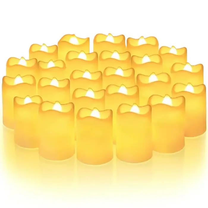 24/48 pièces sans flamme LED bougies alimenté par batterie souhaitant créatif lampe à thé blanc chaud Halloween mariage décoration de noël