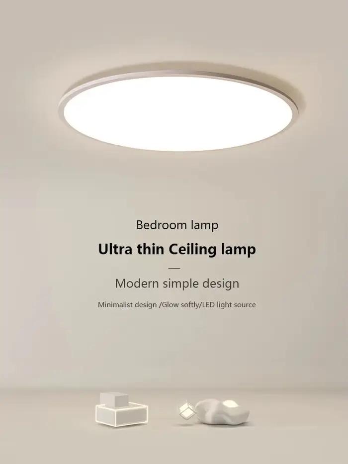 Plafonnier LED rond ultra fin minimaliste moderne, chambre à coucher, salle d'étude, plafonniers à intensité variable, éclairage, décor de salle, luminaires