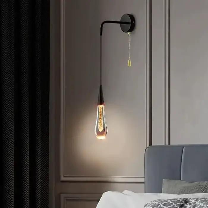 Appliques murales en cristal post-modernes verre Led gouttes de pluie créatives applique murale pour Restaurant chambre