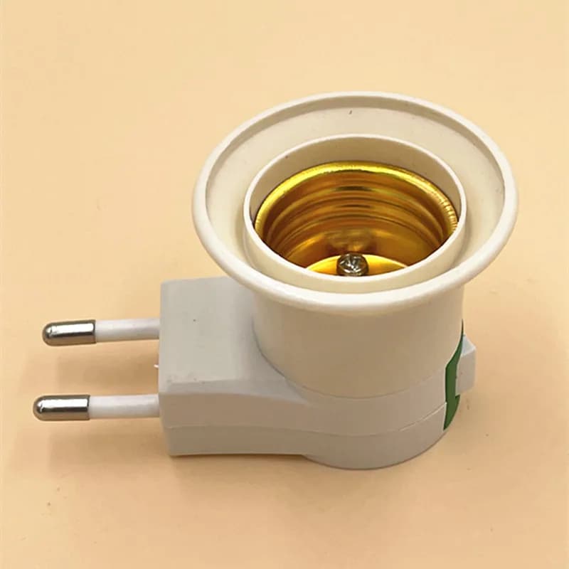 Adaptateur de prise EU E27 avec interrupteur marche/arrêt, support de lampe E27, 1 pièce