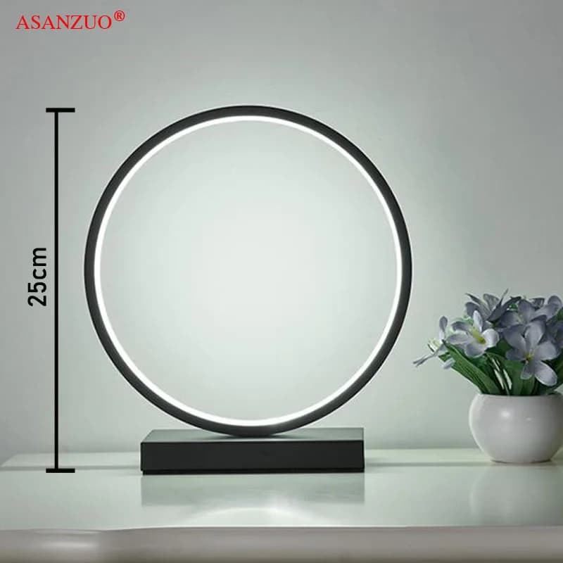 ASANZUO anneau en aluminium lampe de Table LED chambre lampe de lecture minimaliste Type 8/cercle la