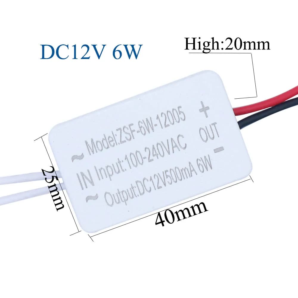 Alimentation 12V avec boîtier, transformateur de driver LED 6W 12W 18W 24W 36W 48W 60W, unité d'alim