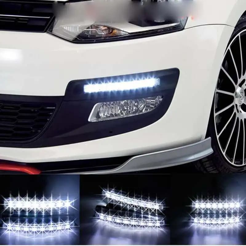 Feux de jour à 8LED pour voitures DRL, phares antibrouillard blancs pour la navigation automatique