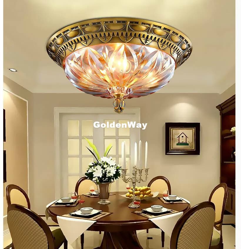 Plafonnier LED en bronze et cristal, design art moderne, luminaire décoratif de plafond, 90-265V