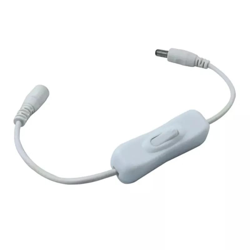 Interrupteur de lumière LED, câble d'alimentation femelle et mâle, connecteur DC 5.5x2.1mm, bouton p