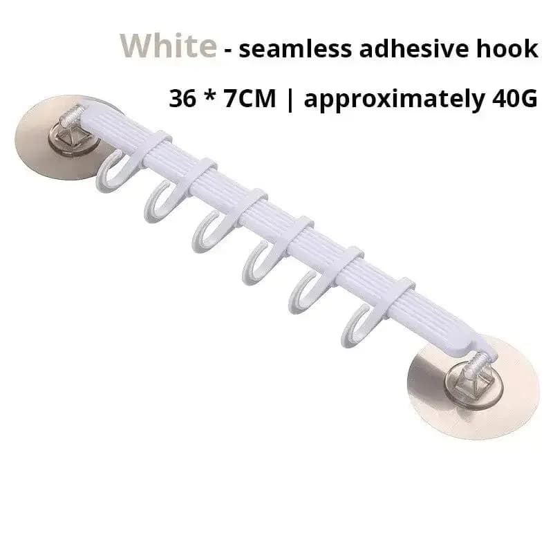 1 pièce Crochet à ventouse blanc 6 rangées pour coin de cuisine et salle de bain, sans trace