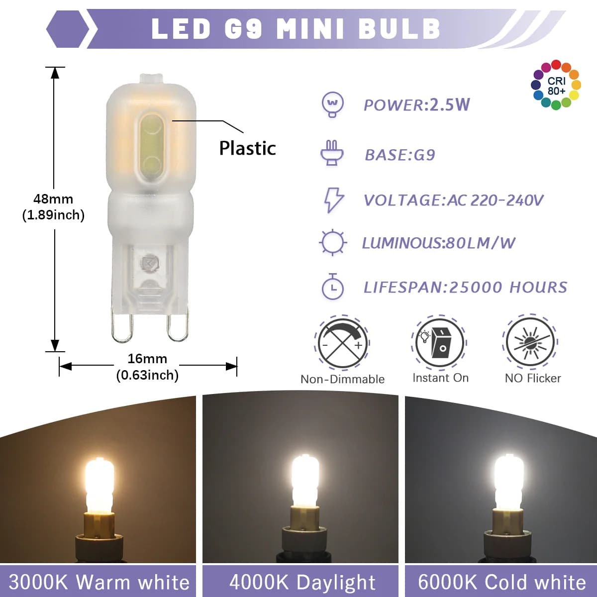 10 pièces G9 LED ampoule 2W 3W 4W doux blanc chaud G9 bi-pin Base ampoules pour lustre AC220-240V 36