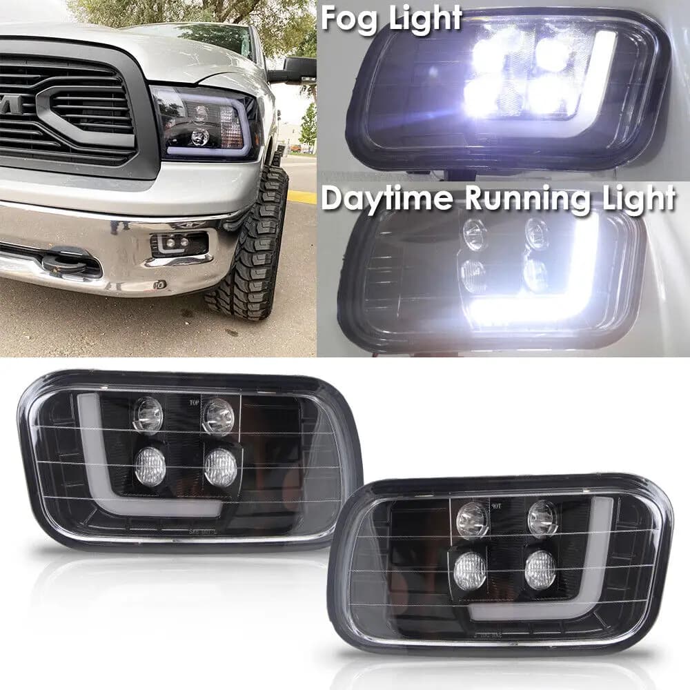 Assemblage de phares antibrouillard LED DRL, Dodge RAM 2009, 2012, 1500, 2500