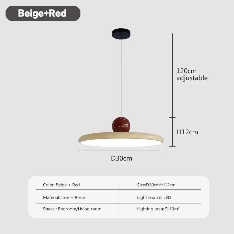 Lampe LED suspendue au design nordique, soucoupe volante, crème, pour salon, chambre à coucher, chev