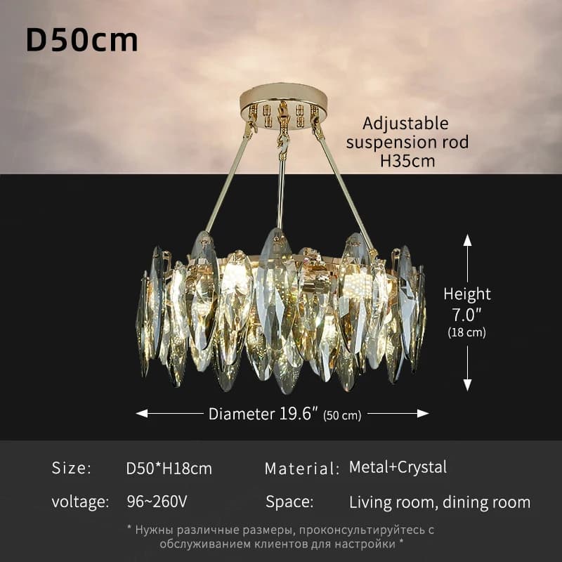 Lustre en cristal de luxe salon plafond haut suspension salle à manger luminaires suspendus Lustre