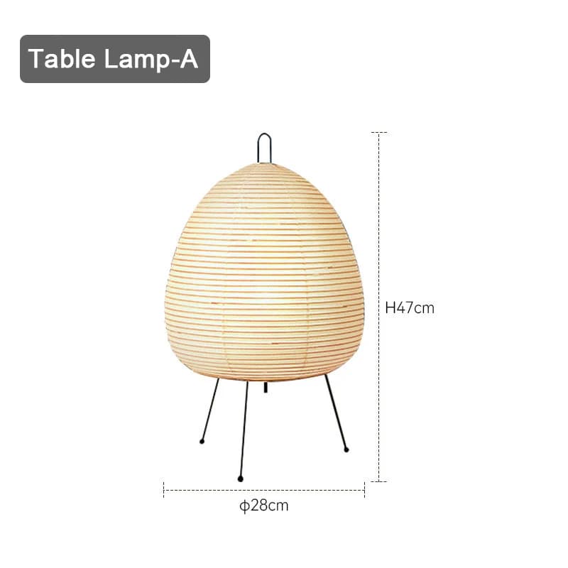 Style japonais trépied riz papier lampes de Table pour chambre Akari Noguchi Yong lanterne lampe Led