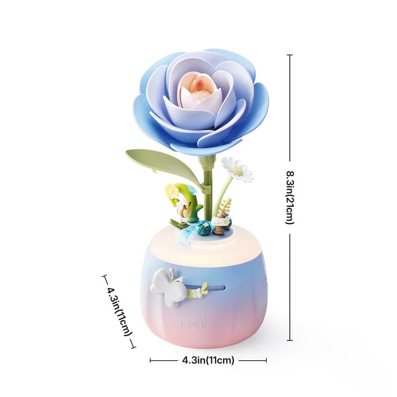 Kit de construction de fleurs en 3D ROKR avec lampe camélia mentholée, lampe de nuit en 3D DIY, lamp