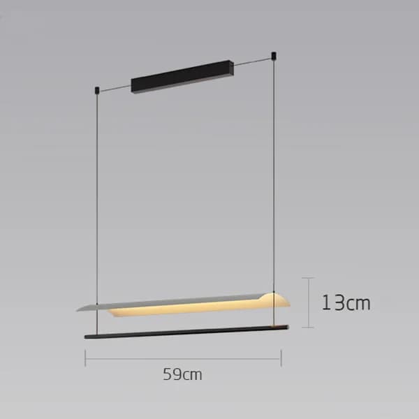 WabiSabi moderne suspension minimaliste longue bande suspension lampe avant-toit acrylique lustre po