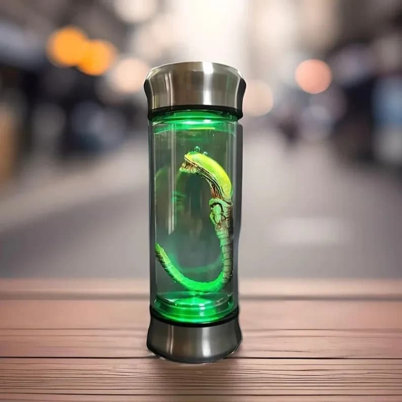 Alien - Pot lumineux d'échantillon sur le thème - Veilleuse LED pour science-fiction, décor de récip