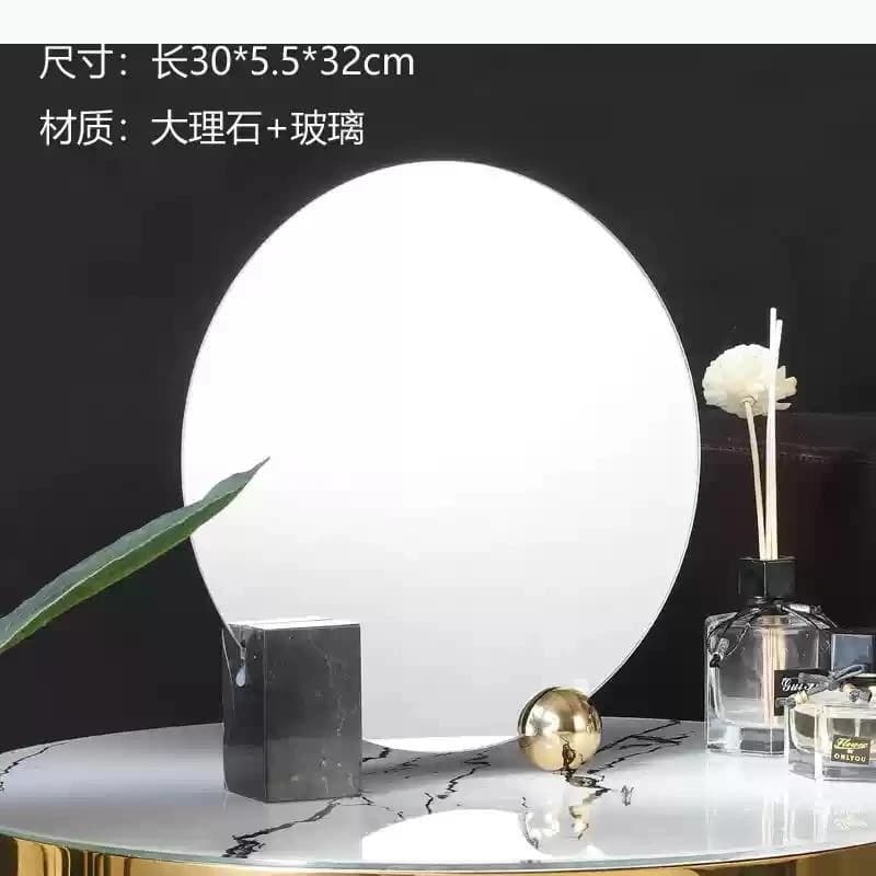 Table de toilette, miroir de maquillage avec base en marbre, miroir en verre, miroirs décoratifs pou