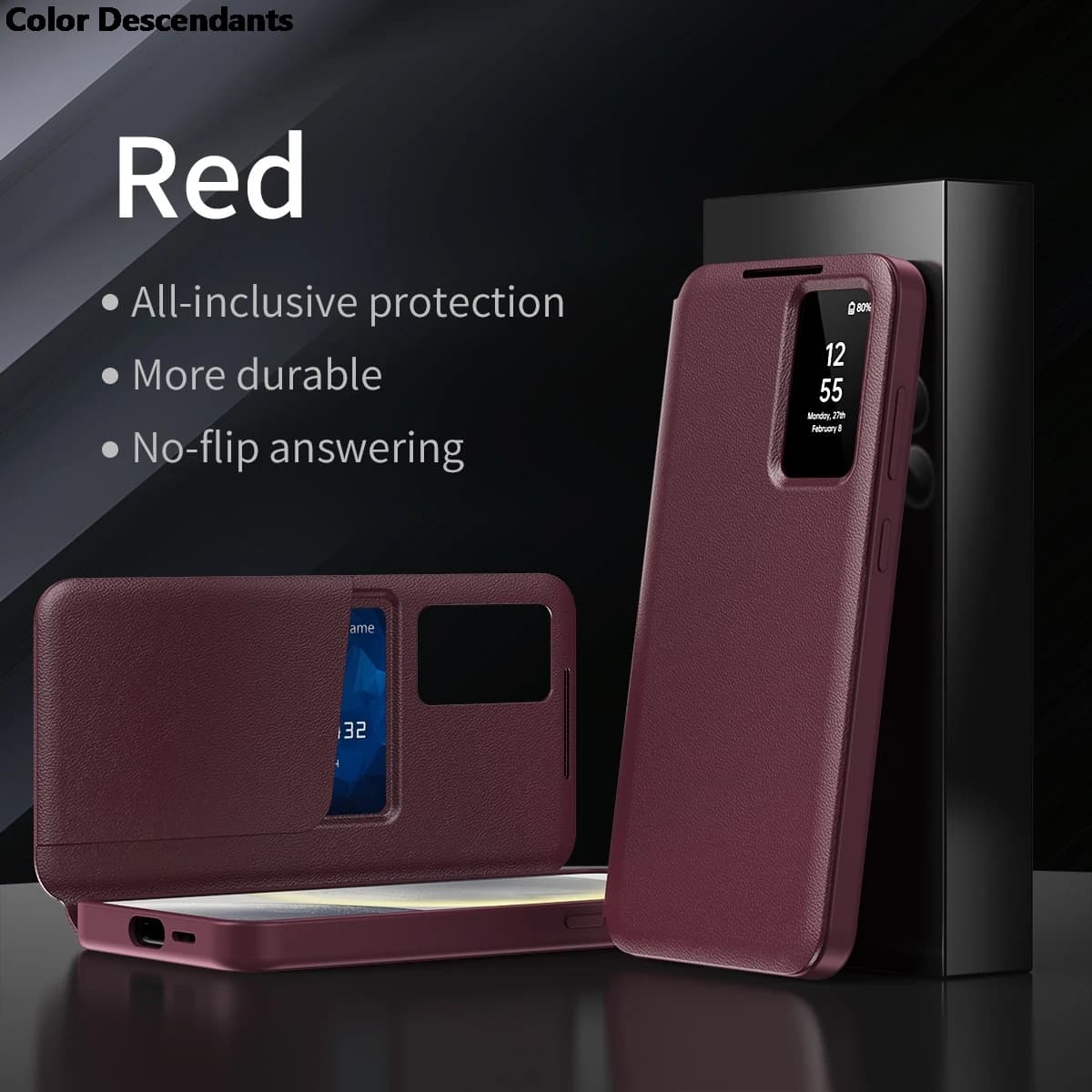 Coque de téléphone S-View Flip d'origine pour Samsung Galaxy S22 + S22Plus S25, vue claire, coque de