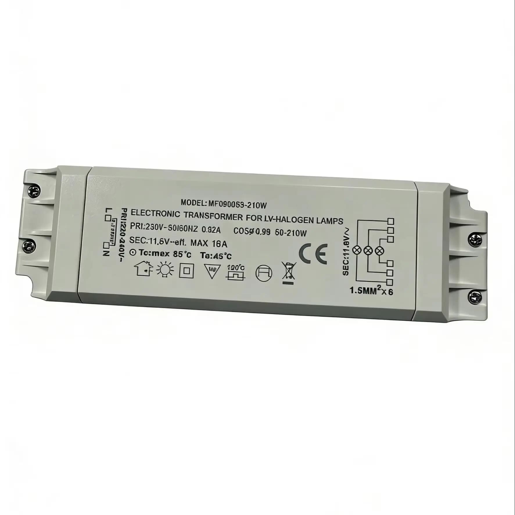Transformateur électronique dimmable 210W pour lampes halogènes basse tension