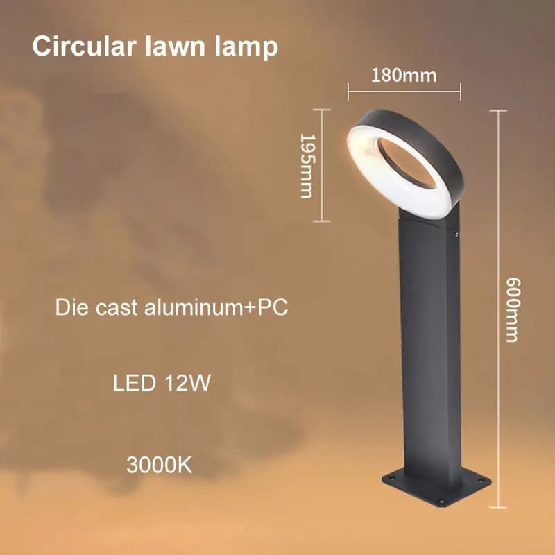 Éclairage paysager extérieur à LED monté au sol, lampes circulaires pour pelouses de villas et parcs