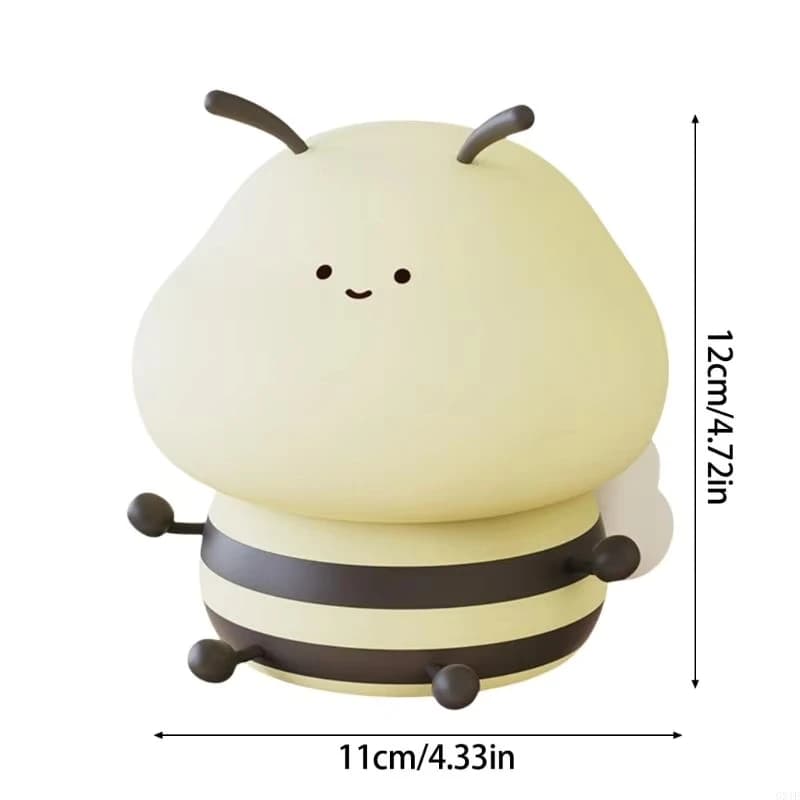 Lampe LED en forme d'abeille pour enfants, lampe en silicone avec capteur tactile, minuterie, rechar