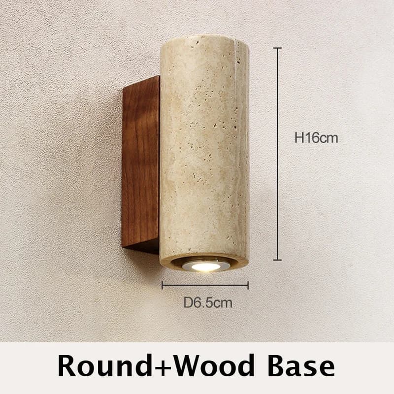 Wabi Sabi jaune marbre applique Led chevet japon chambre salon applique murale travertin escalier co