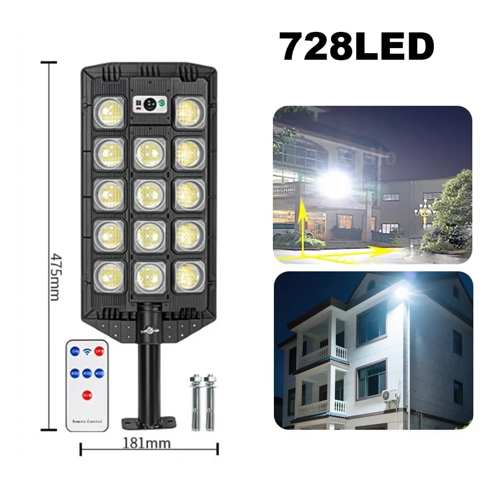 Puentes 28000W LED lumières solaires capteur de mouvement extérieur lampadaire solaire Super lumineu