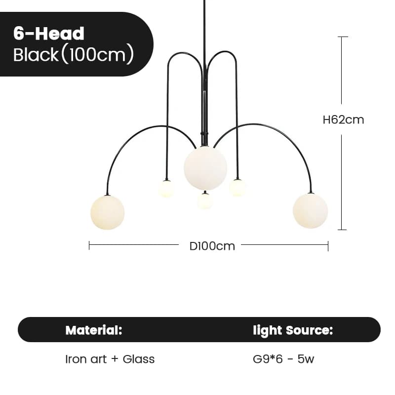 Comet LED lustre nordique minimaliste verre Globe lampes salon personnalité créative étude café Art