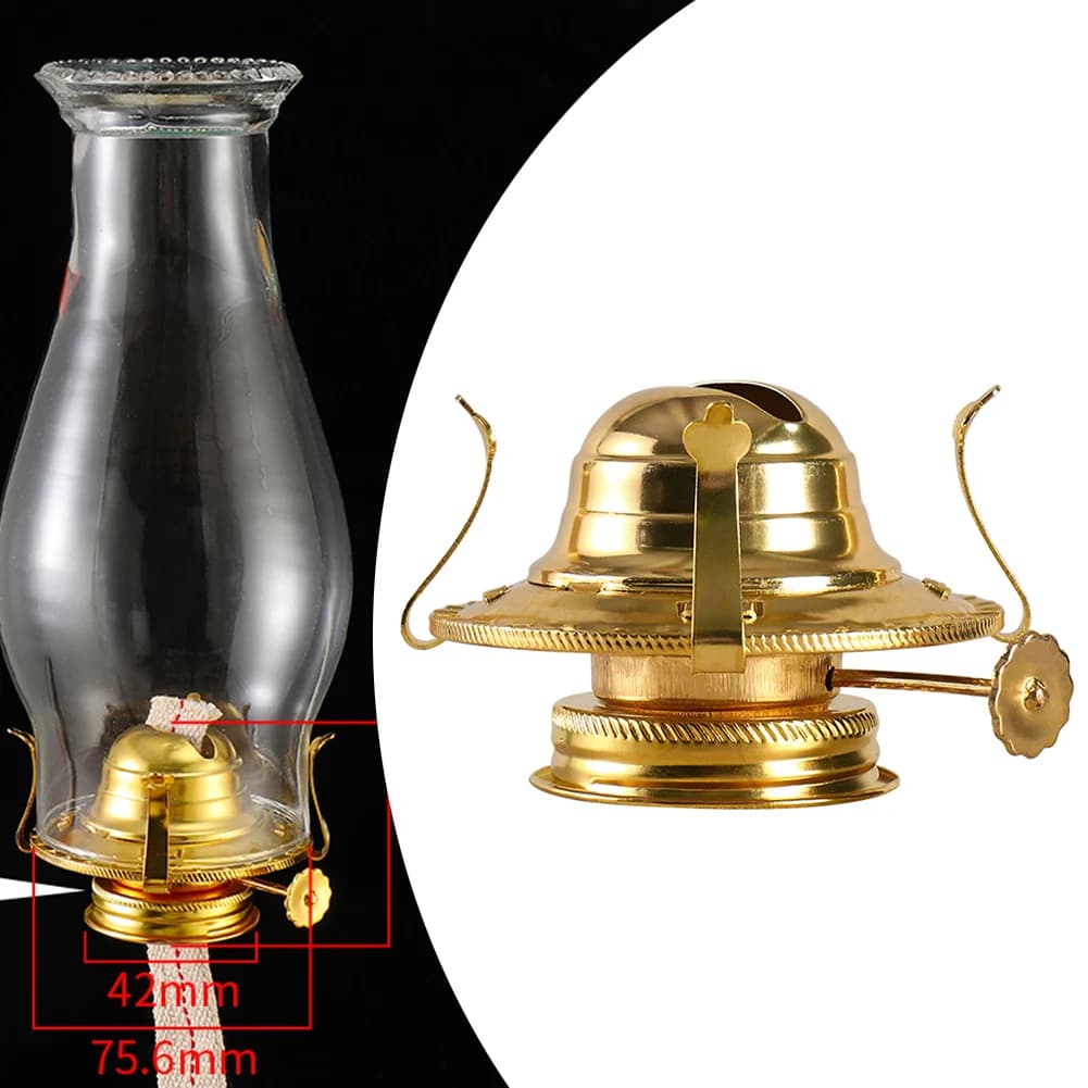 1 pièces lampe brûleur à huile avec mèches pièces de kérosène Vintage Table bougie lampes à huile br