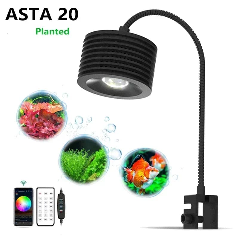 Lominie LED lumière d'aquarium, lumière d'aquarium plantée 4 canaux télécommande 6500K pour réfugium