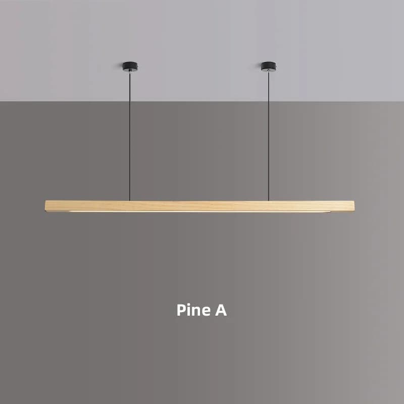 Moderne Simple en bois pendentif lumières longue linéaire suspension lampe Table lumière LED cuisine