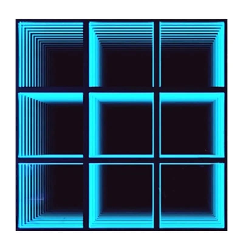 0.5x0.5m scène LED piste de danse lumière 3d miroir Abyss verre trempé LED carrelage de danse pour D