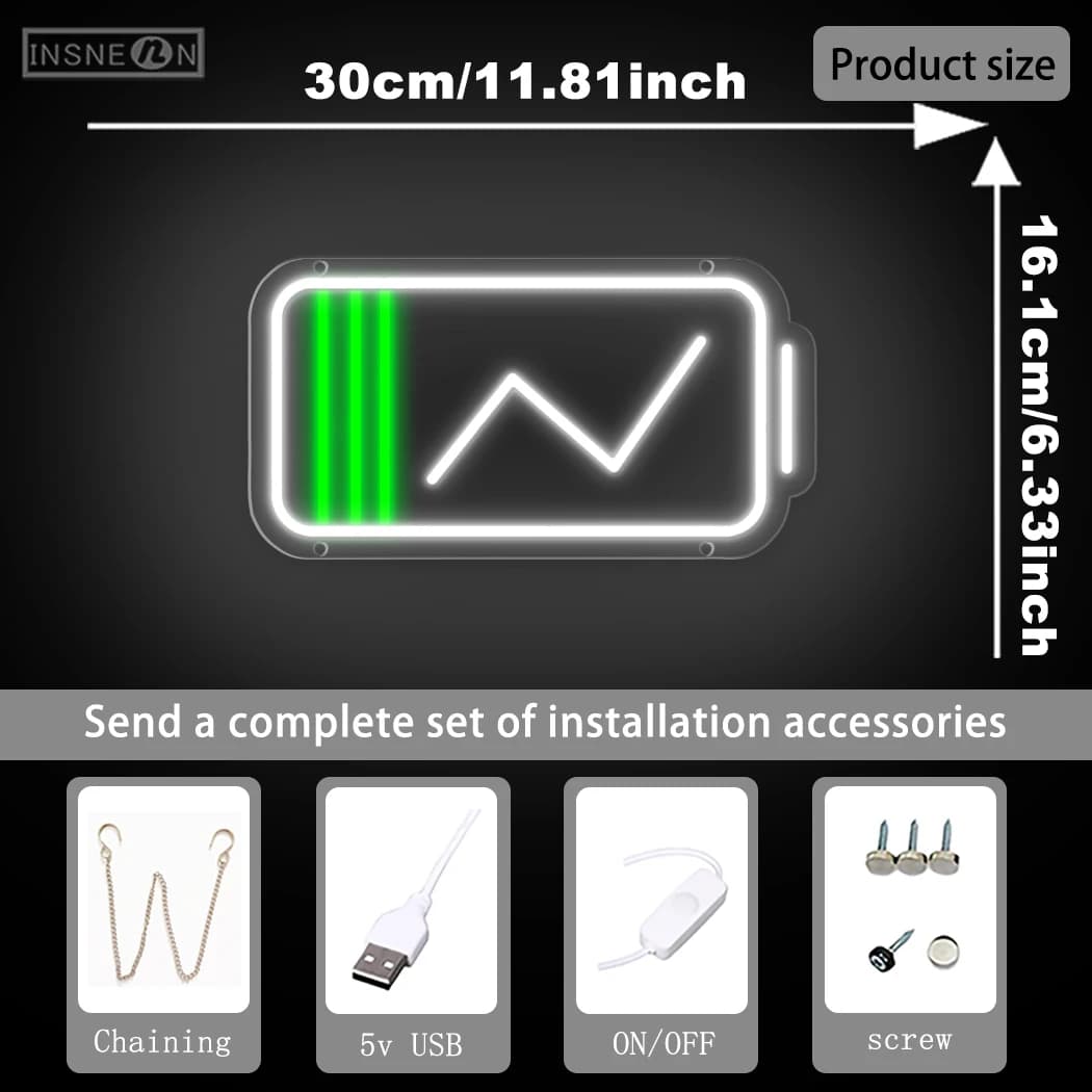 Panneau Néon LED à Batterie USB, Art Mural pour Chambre à Coucher, Salle de Jeux, Salon, Bureau, Mar