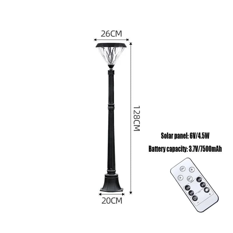 Lampadaire solaire câblage extérieur solaire gratuit étanche en aluminium jardin Villa cour pelouse
