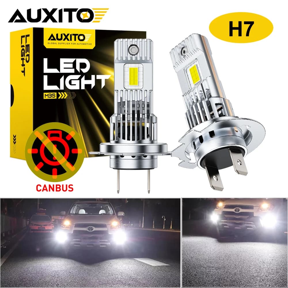 AUXITO 2 ampoules LED H7 CANBUS 6500K Blanc H7 pour phares de voiture, feux de croisement et de rout