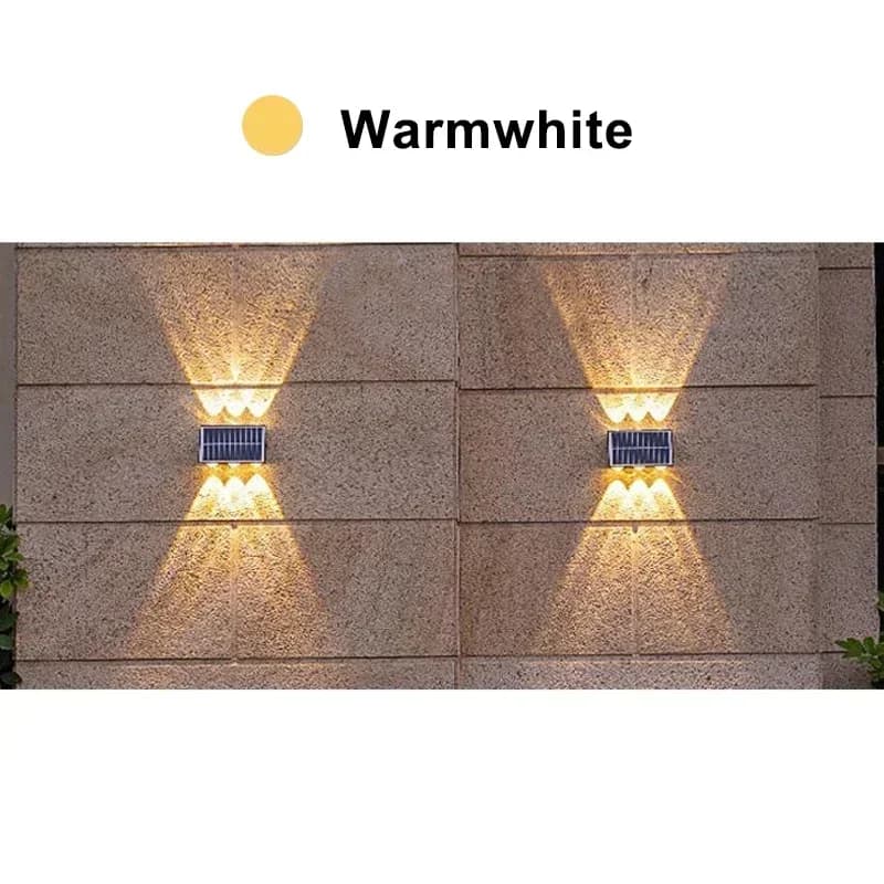 Lumières solaires pour l'extérieur de clôture solaire lumières extérieures LED étanche haut et bas l