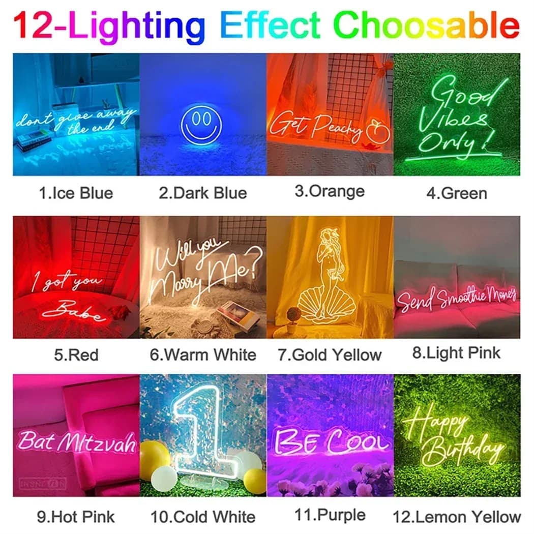 Enseigne néon LED personnalisée avec logo - Lumière néon LED à intensité réglable pour bar, salon, b
