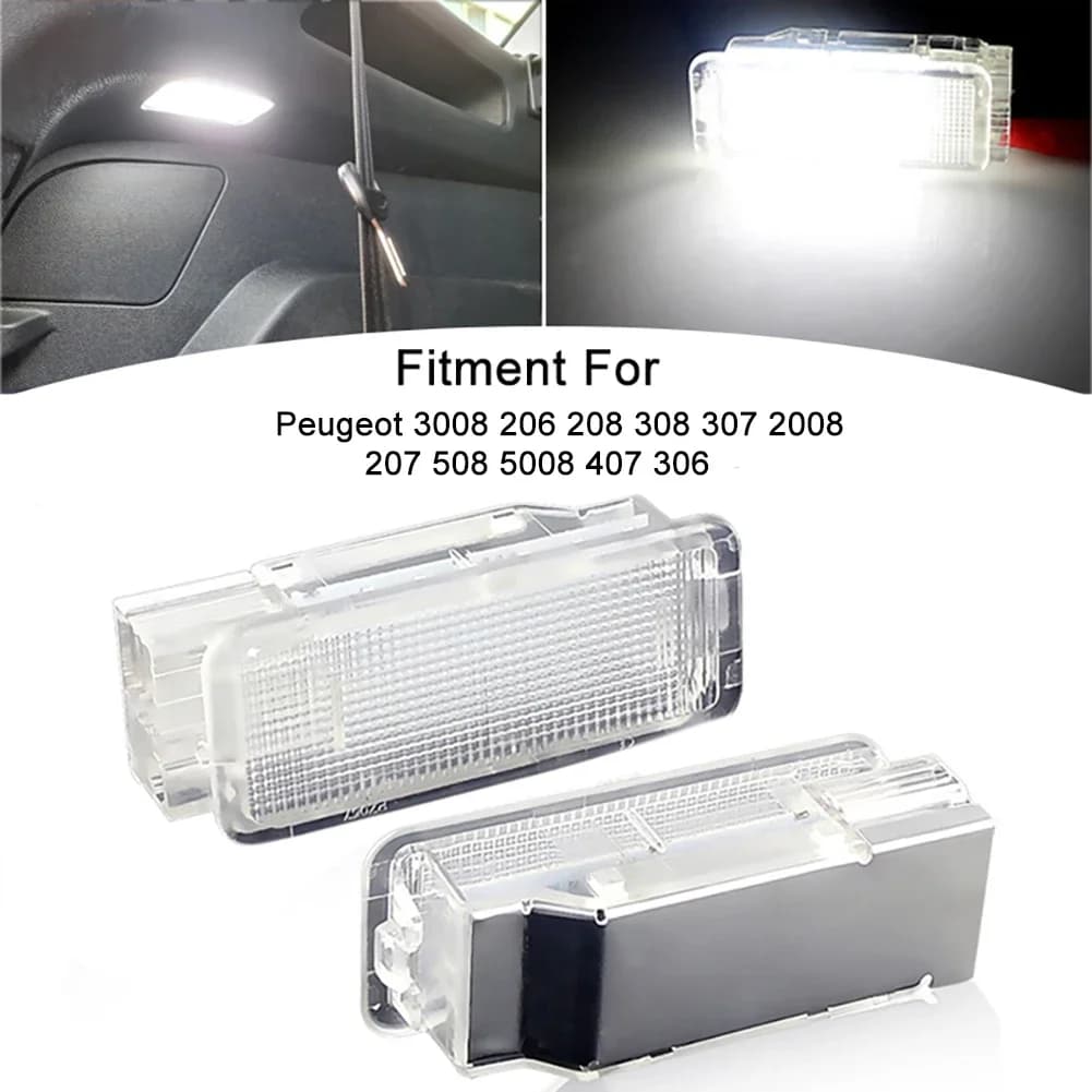 Lampe LED pour coffre et coffre, coffre de pied sous porte, boîte à gants, lumière pour Peugeot 3008