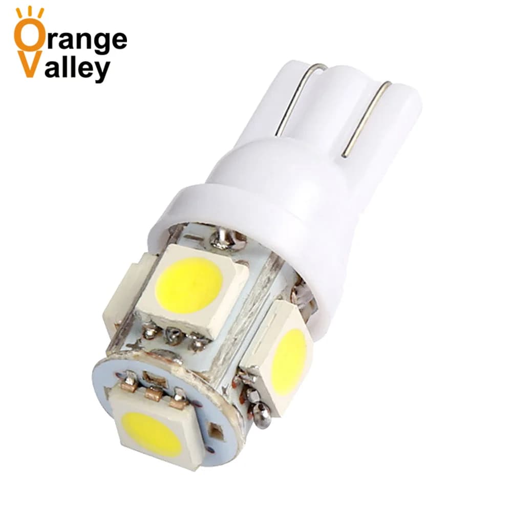 100 pièces en gros T10 5 SMD 5050 W5W 194 501 LED voiture auto dégagement intérieur lumières marqueu