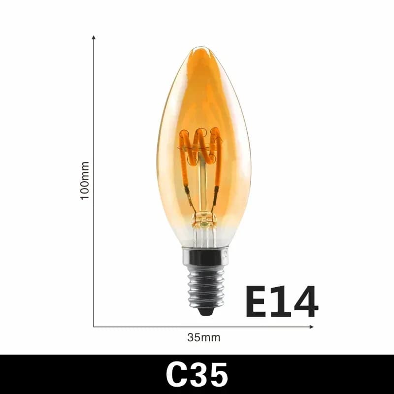 Ampoule LED à Filament Rétro In347, E14, AC 220V, 230V, Variable, Vintage, 4W, Décoration, Lampe d'É