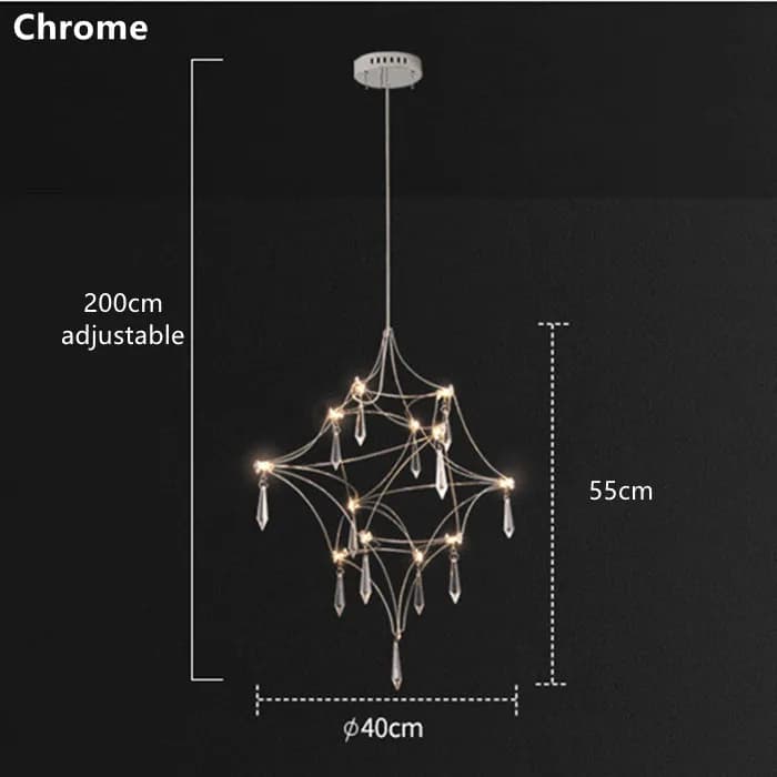 Mira Quasar Lustres Lustre doré en acier inoxydable lumière en cristal salon chambre LED salle à man