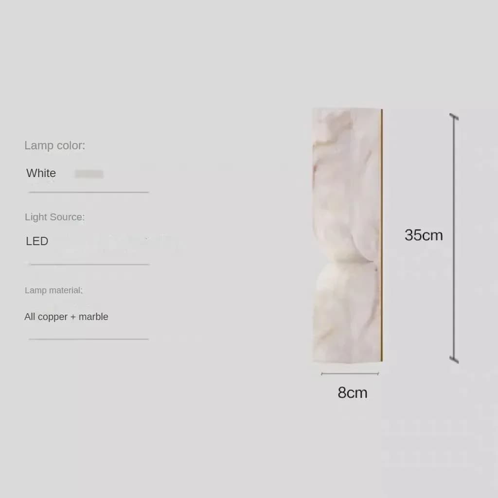 Applique murale ovale longue en marbre naturel espagnol, luminaire mural en pierre, éclairage décora