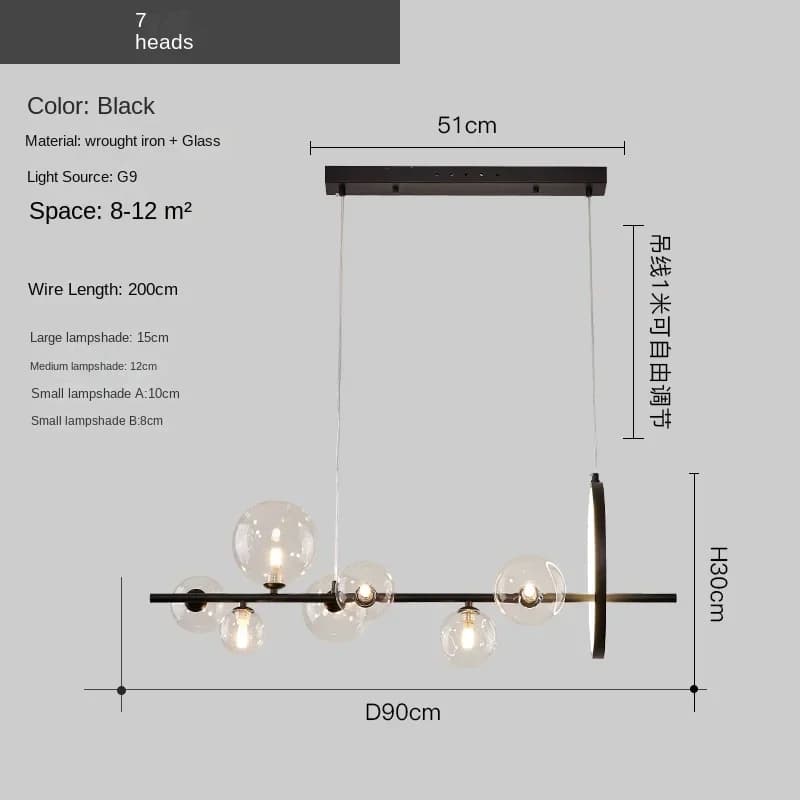 Lustre à bulles créatif moderne pendentif LED luminaire pour salon salle à manger chambre décor à la