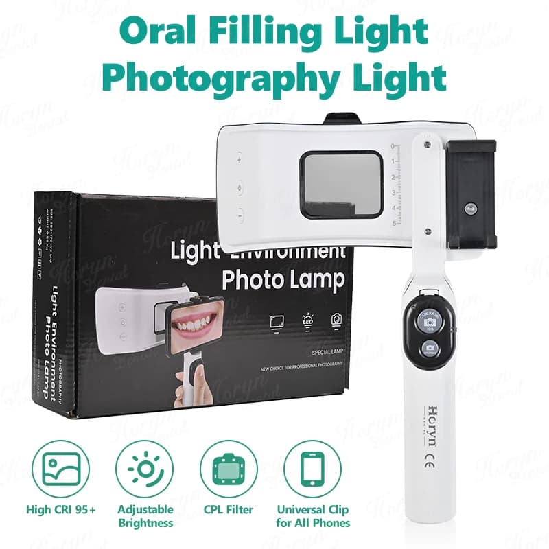 Photographie dentaire lampe de remplissage Oral double Flashl LED équipement Bluetooth Mobile lampe