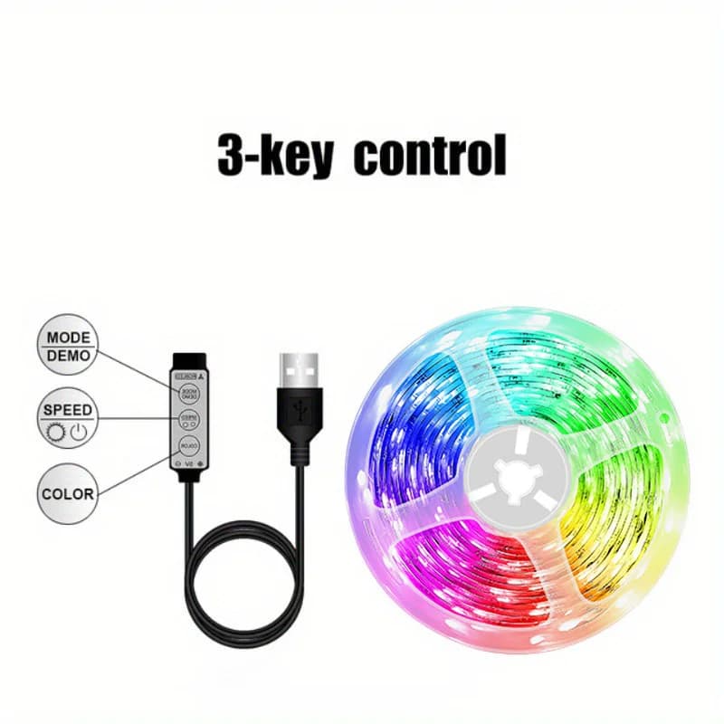 Ruban LED avec télécommande 44 touches, 1m, 5m, 10m, 20m, bande LED RGB pour mur, chambre, décoratio